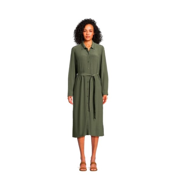 Time and Tru size Lg button front shirt dress, Sea Turtle green, NWT. 2 for $20 - Picture 2 of 5